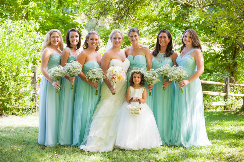 rustic nj wedding blue bridesmaids dresses