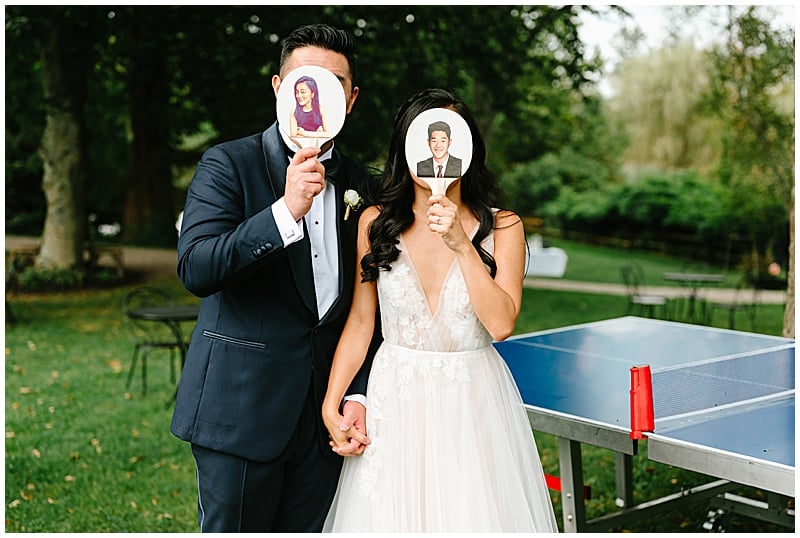 bride and groom ping pong