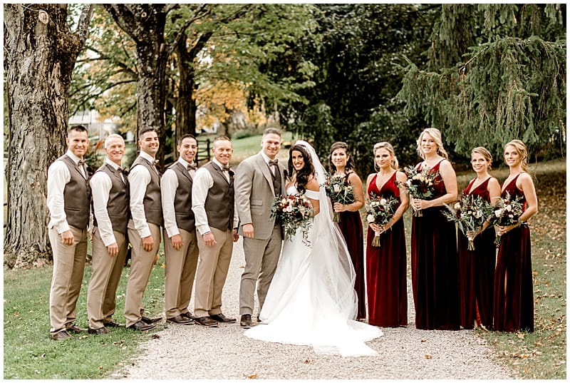 bride and groom with their bridal party