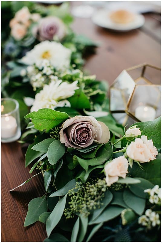 greenery and floral garland for the head table