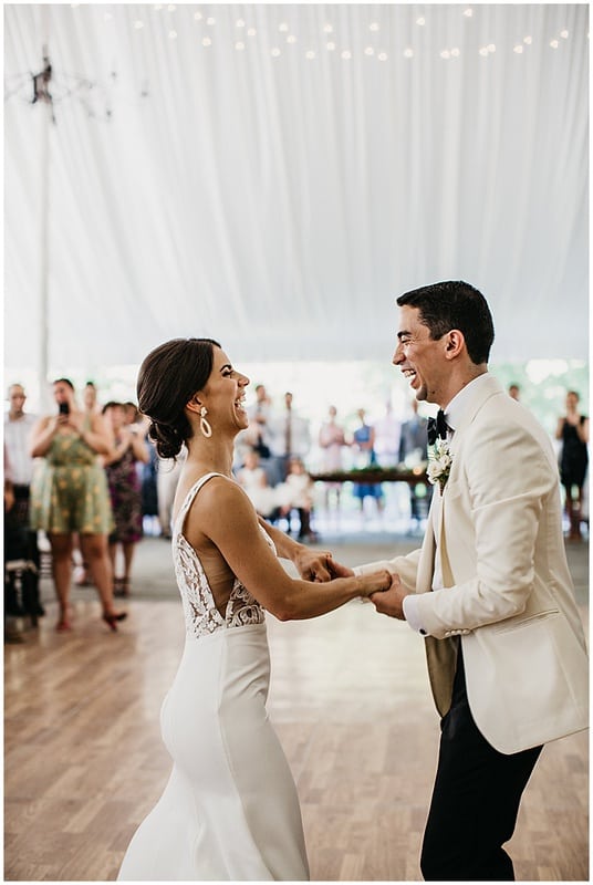 bride and groom's first dance in NJ wedding