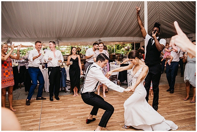 bride and groom dancing at their wedding venue