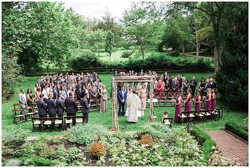 outdoor wedding ceremony at Crossed Keys Estate