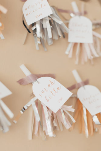 wedding seating chart made up of noise makers