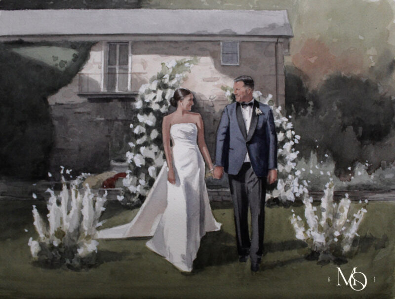 Live Wedding Painting Crossed Keys Estate