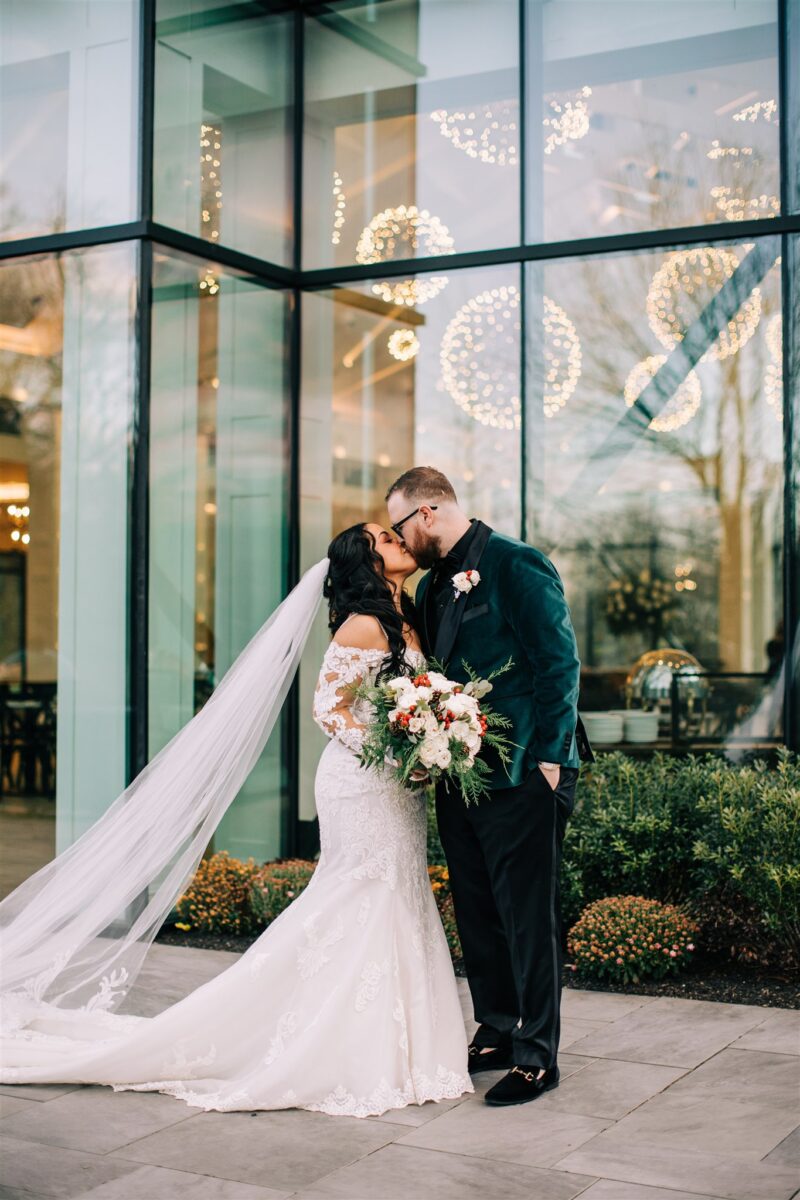 December Winter Wedding, Crossed Keys Estate's Glass Conservatory Backdrop