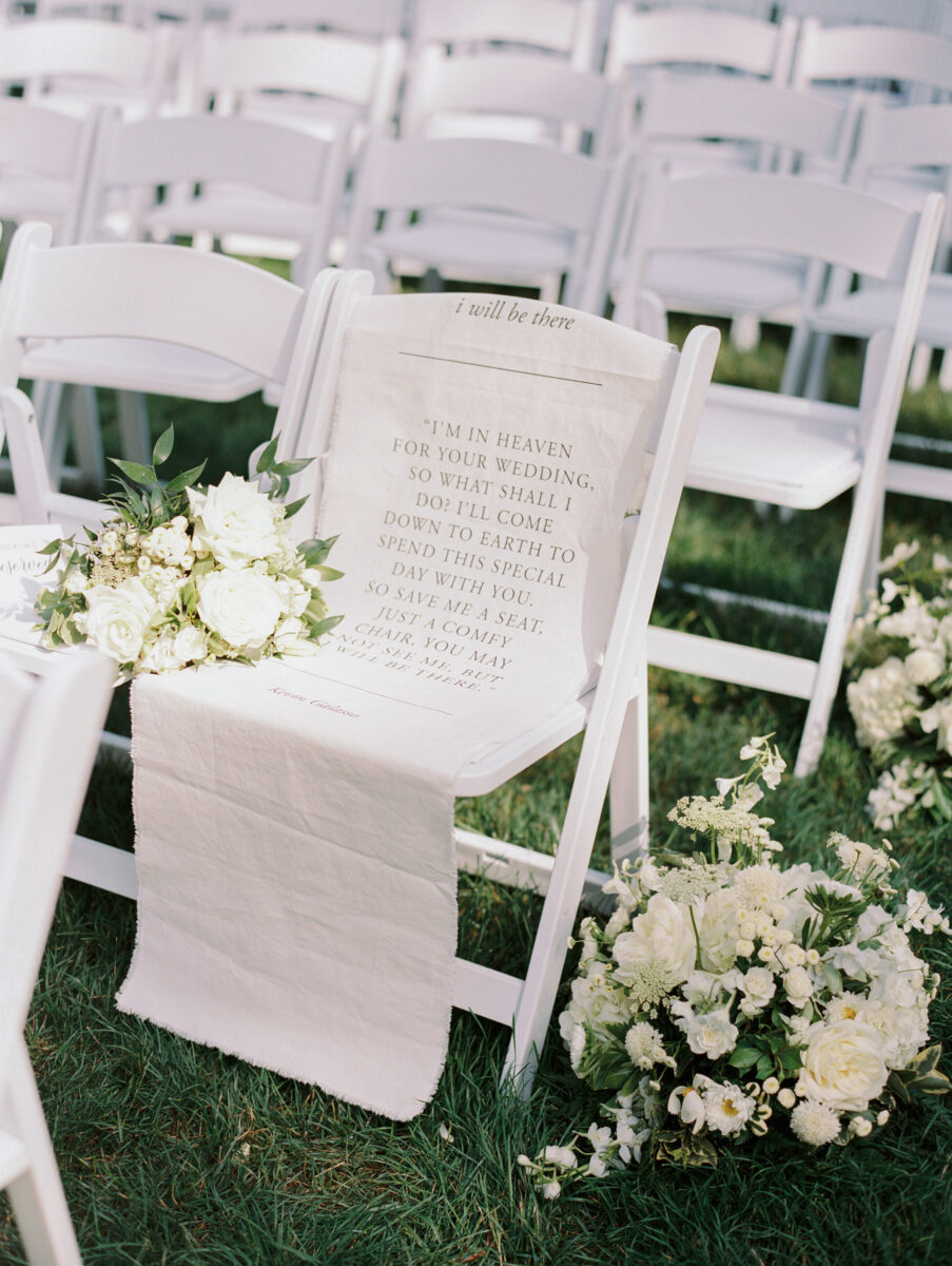 In memory wedding reserved seating