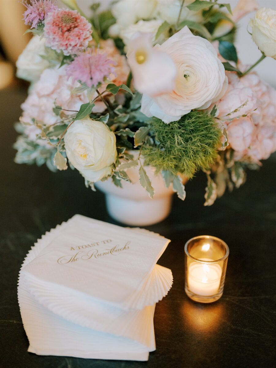 Custom Floral Arrangement and Napkins