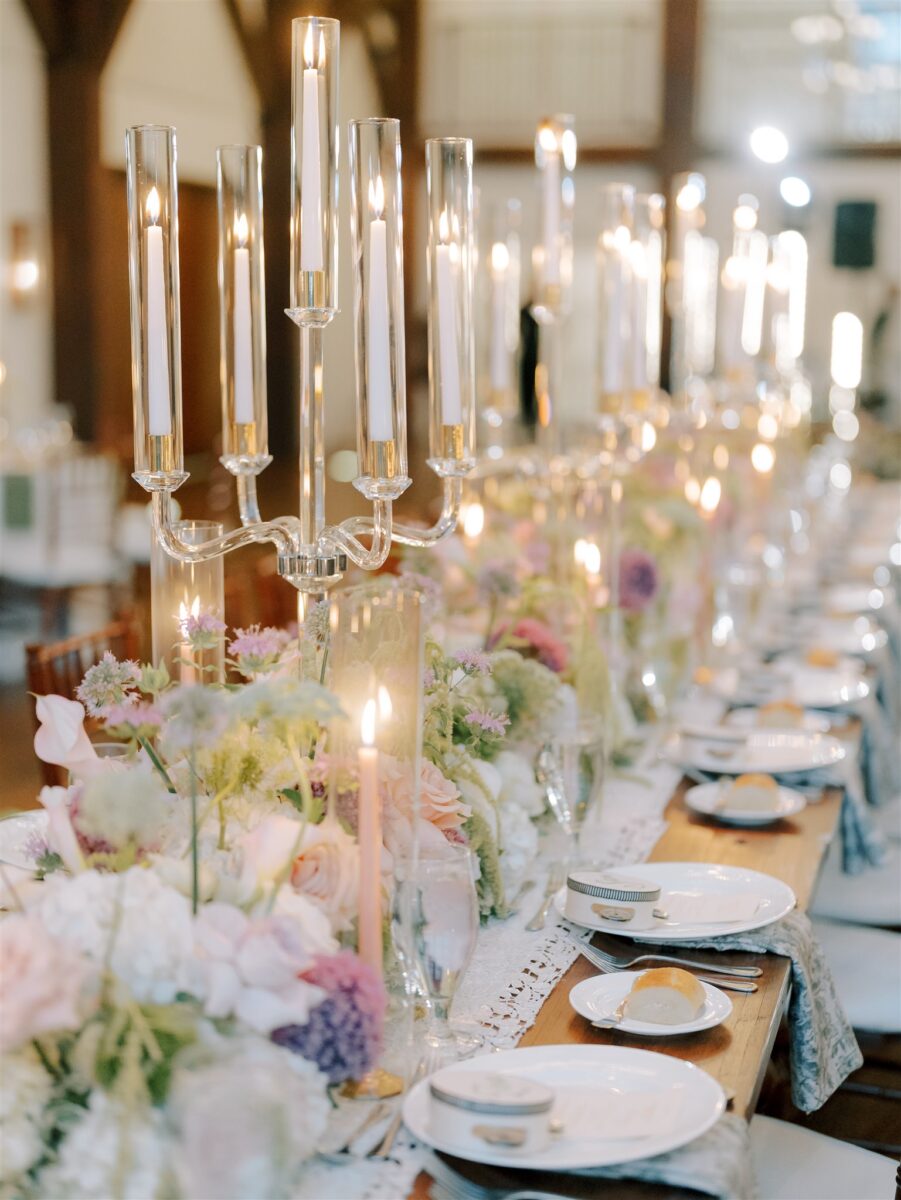 candelabra wedding decor, midsummer floral design