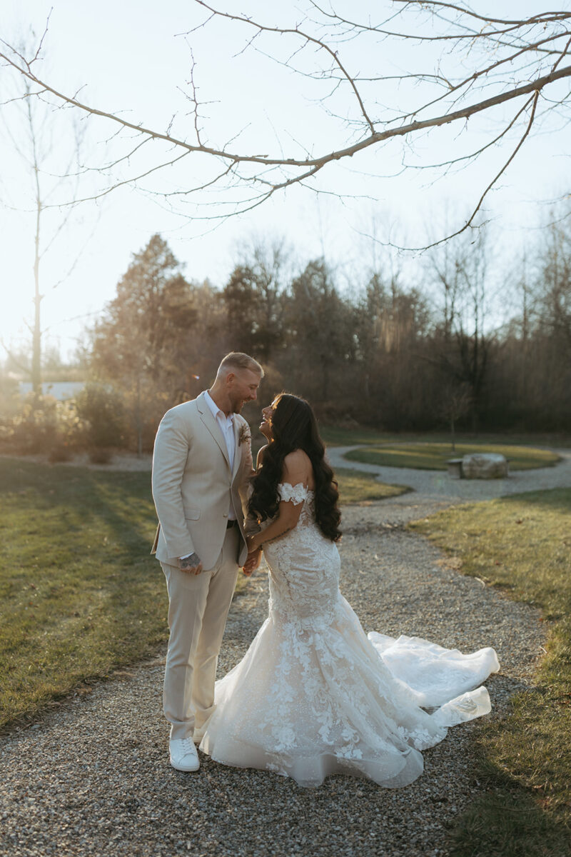 Golden Hour Winter Wedding Portraits
