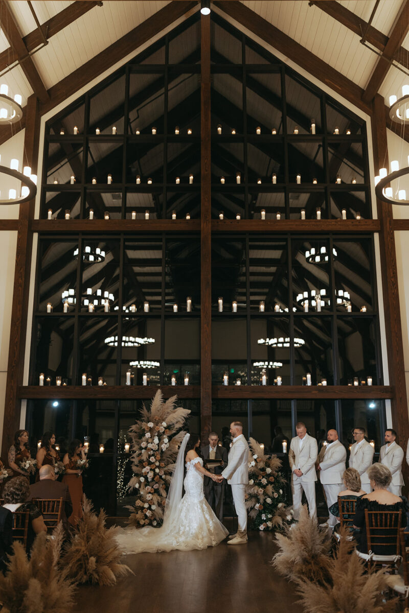 Dramatic, Dark, Night Winter Wedding Ceremony