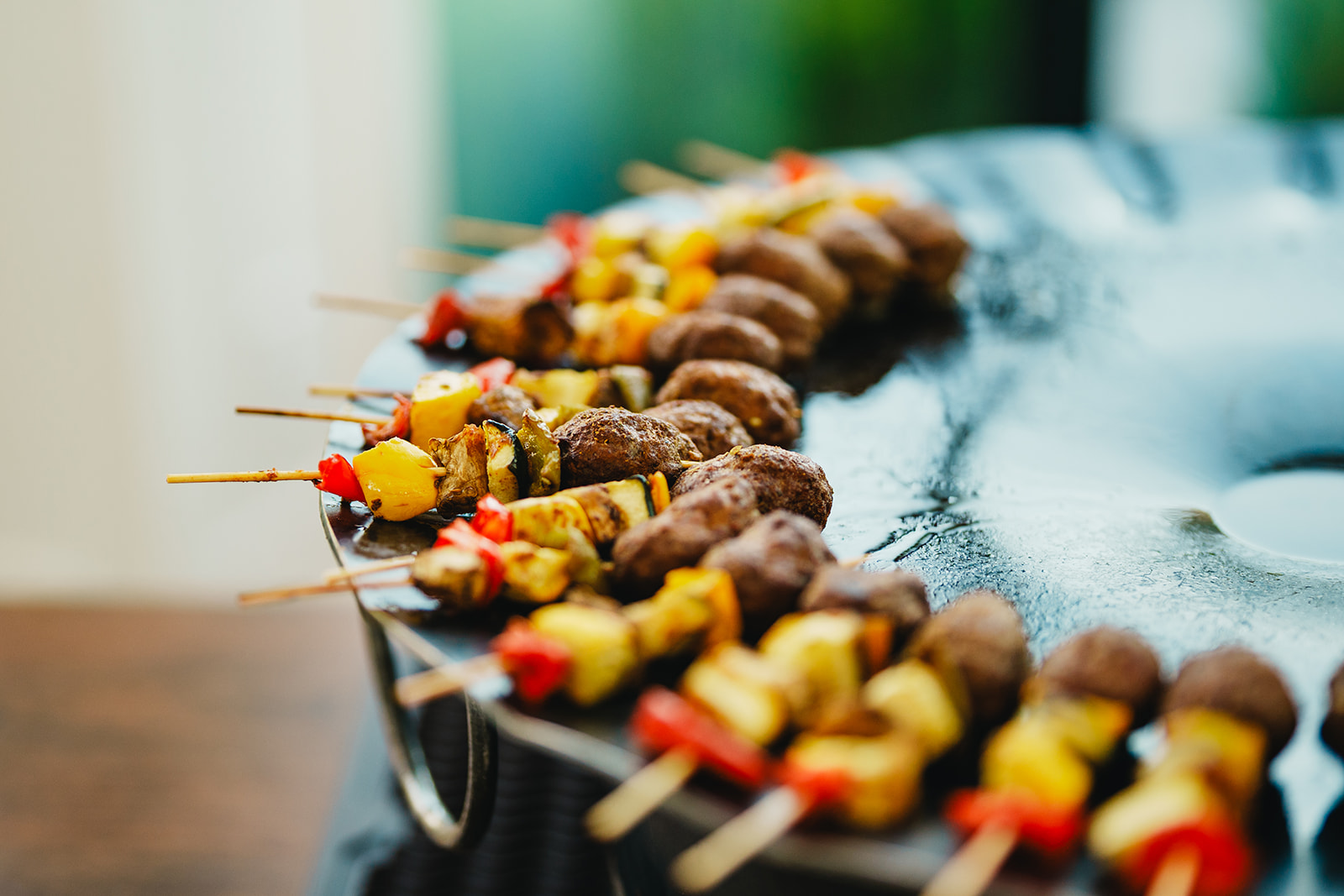 Mediterranean Kabob Cocktail Hour Station at Crossed Keys Estate