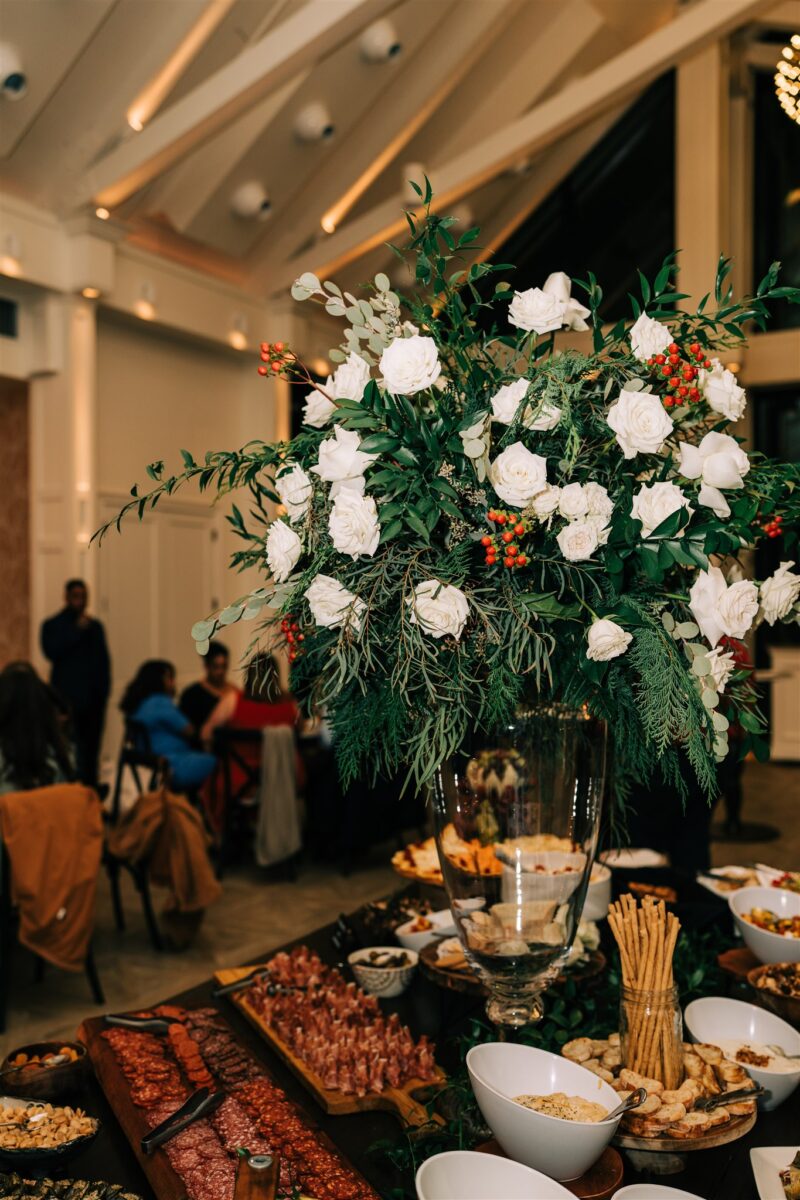 Winter wedding floral arrangement