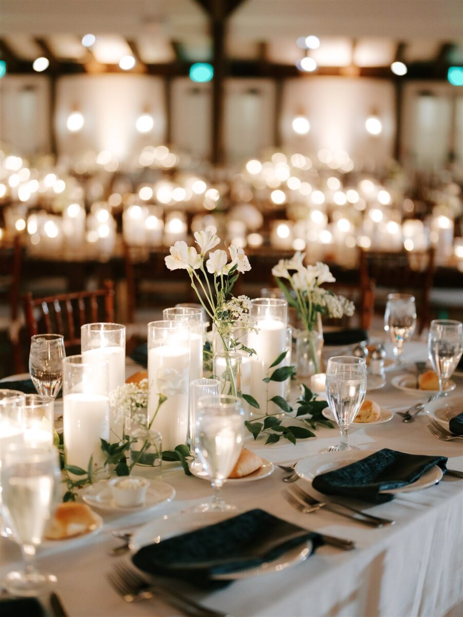 Crossed Keys Estate Farmhouse Candlelit wedding reception