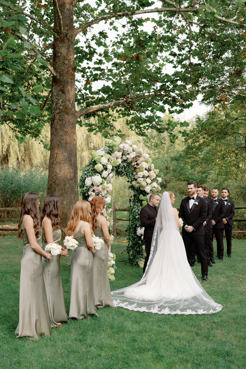 September Garden Wedding Ceremony. Crossed Keys Estate, Andover New Jersey. Luxury Garden Weddings