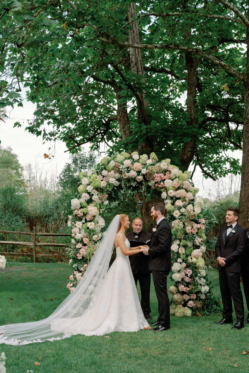 September Garden Wedding Ceremony. Crossed Keys Estate, Andover New Jersey. Luxury Garden Weddings