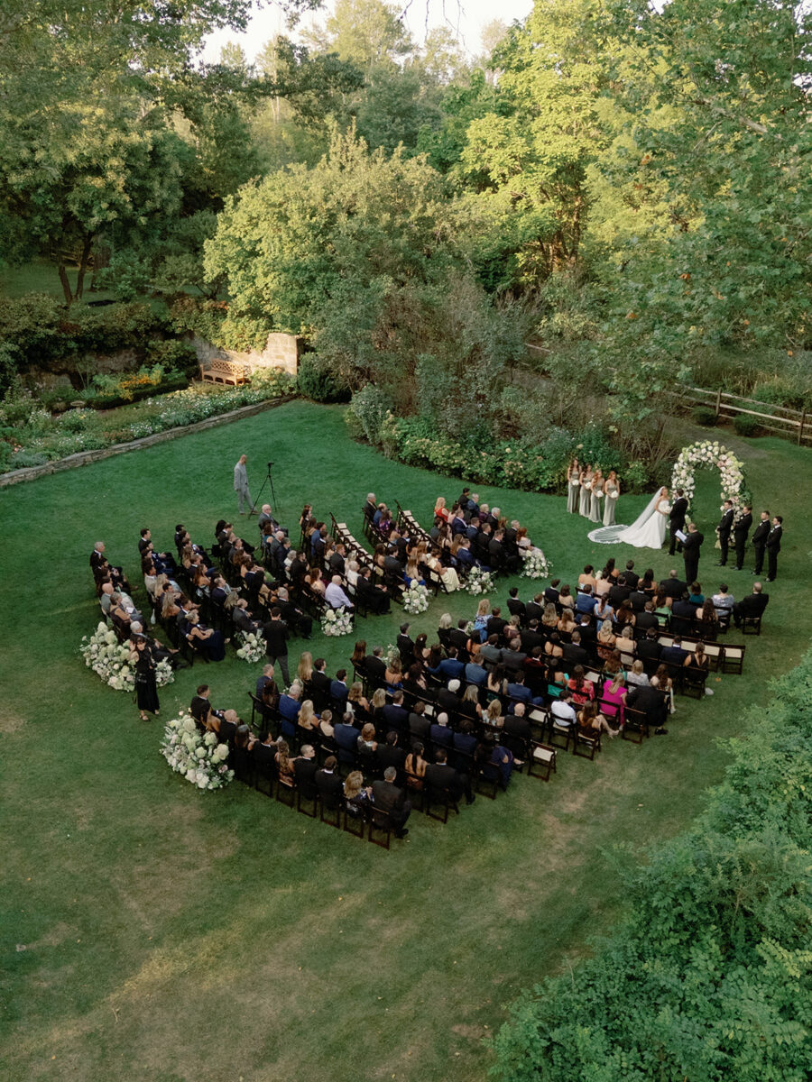September Garden Wedding Ceremony. Crossed Keys Estate, Andover New Jersey. Luxury Garden Weddings
