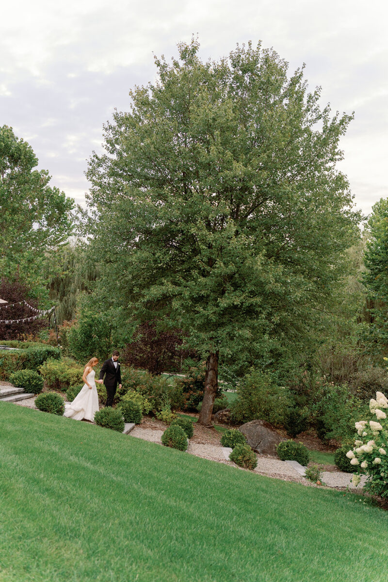 Candid couple portraits in the Crossed Keys Estate garden