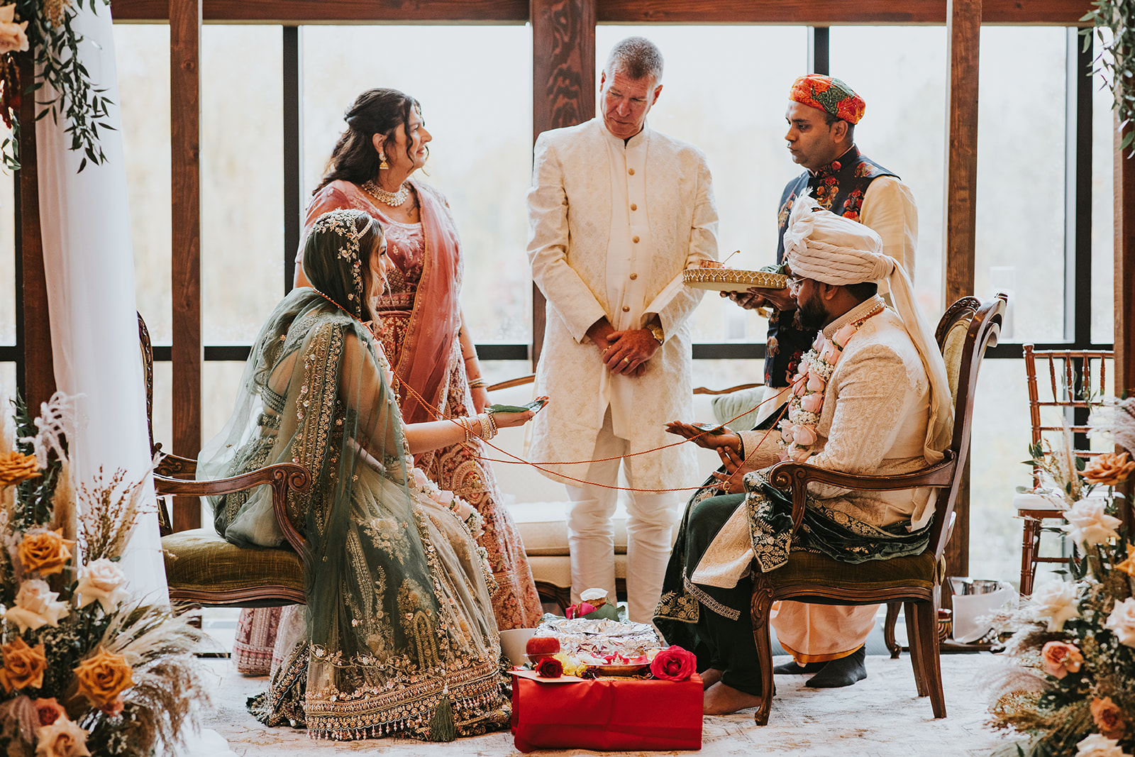 Mangalsutra tali beaded necklace representing marital union. Tanmaniya Hindu Wedding Ceremony Traditions. New Jersey Bride Real Wedding Feature