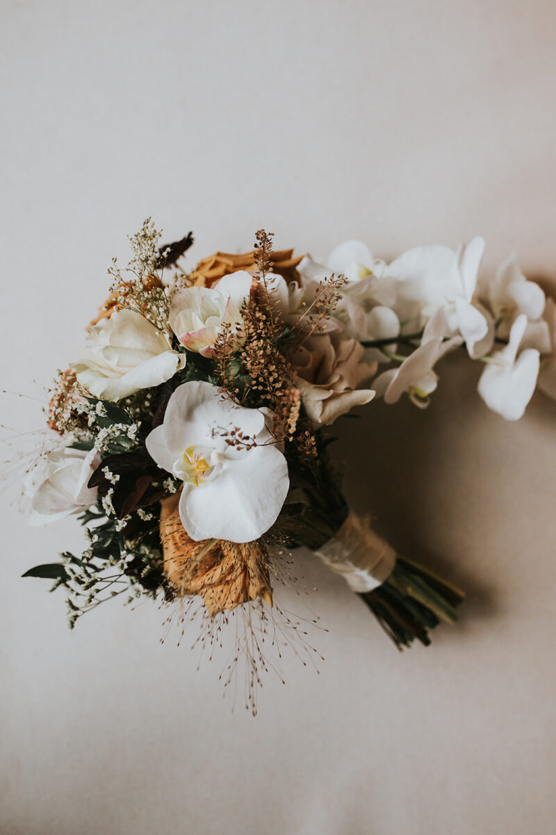 Orchid boho fall bridal bouquet