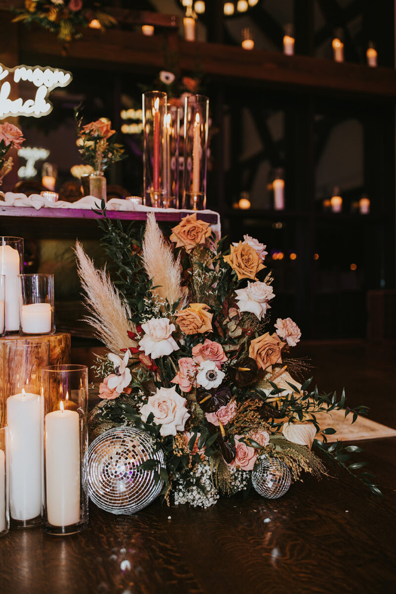 Multicultural wedding reception details disco ball sweetheart table New Jersey wedding venue