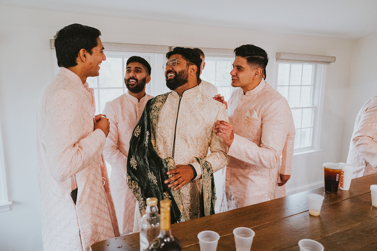 Groom's sherwani embroidery closeup Indian wedding fashion New Jersey venue