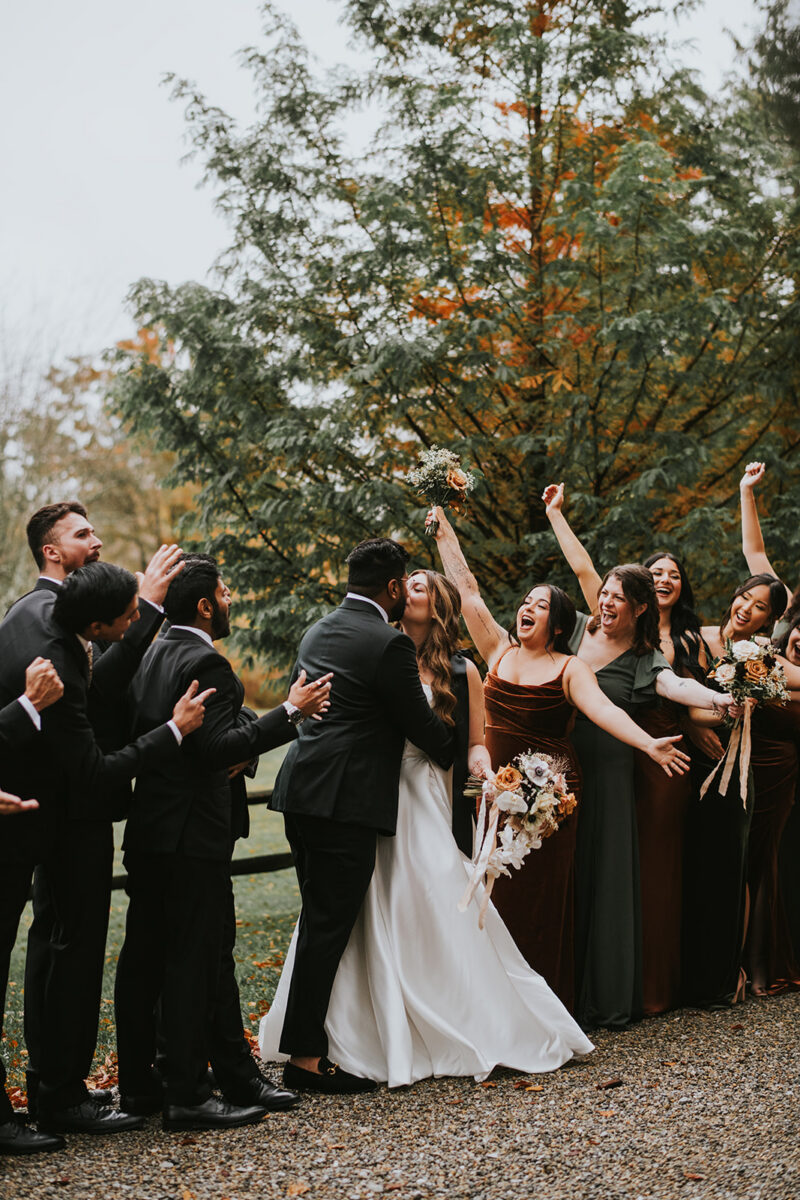 Fall Wedding Party Portraits at Crossed Keys Estate