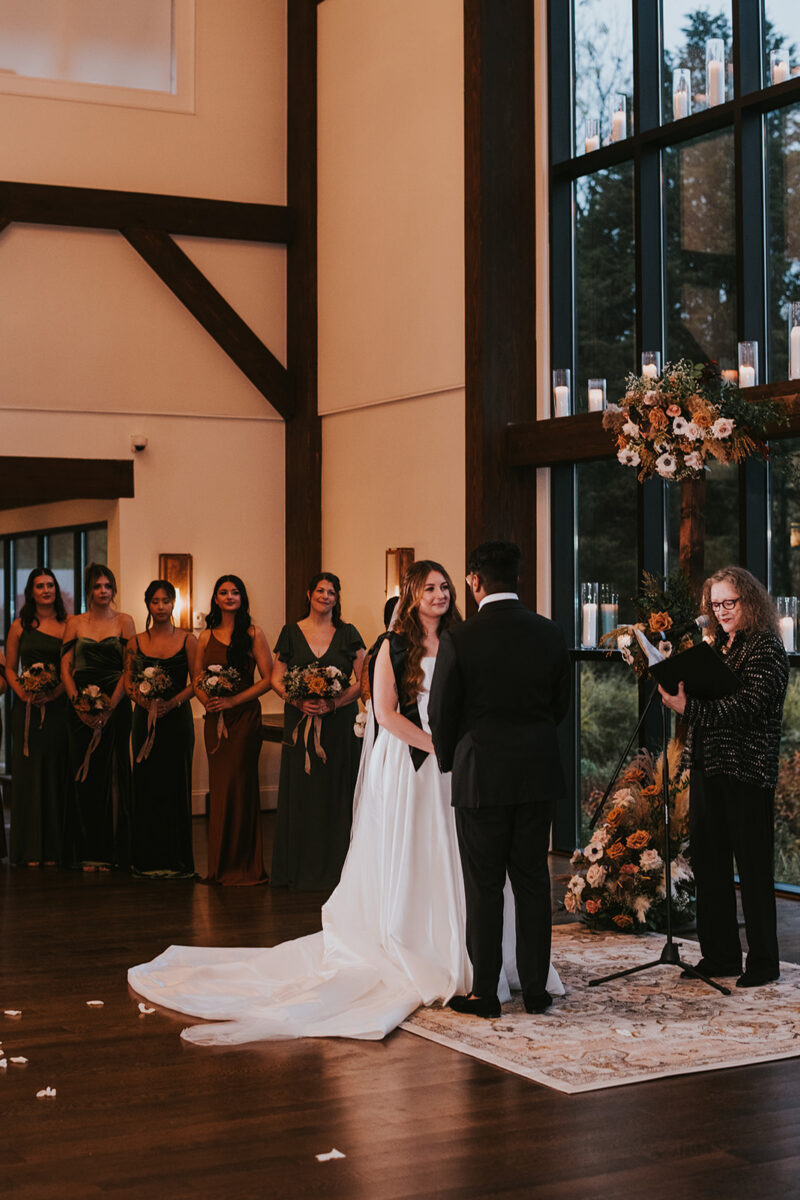 Indoor wedding ceremony, fall new jersey wedding
