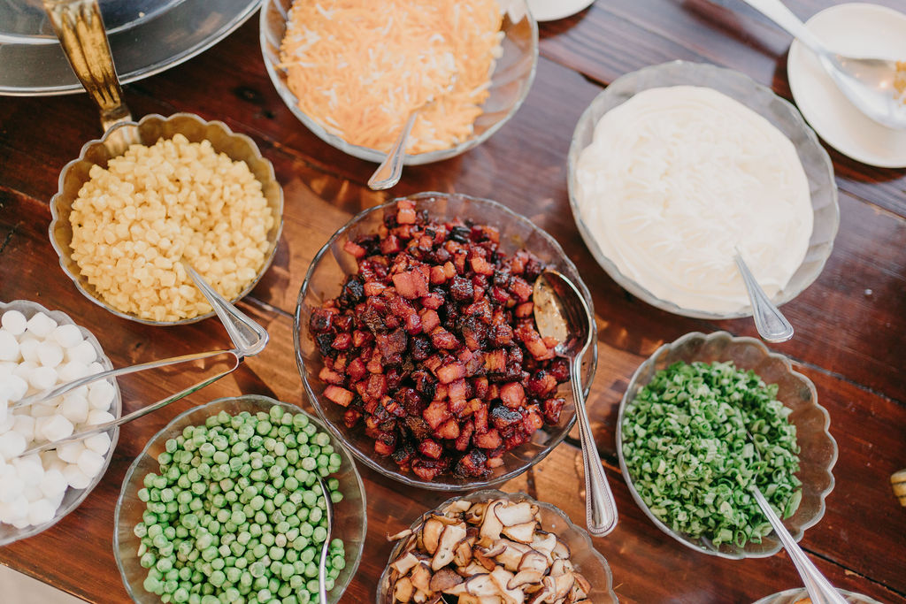 mashed potato station toppings