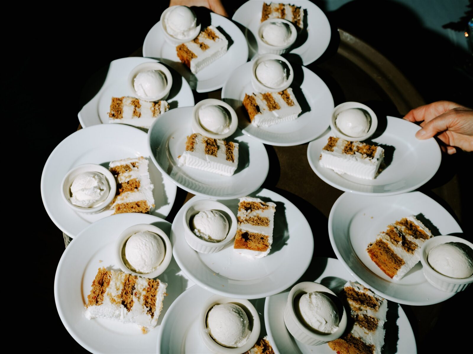 carrot cake wedding cake slices