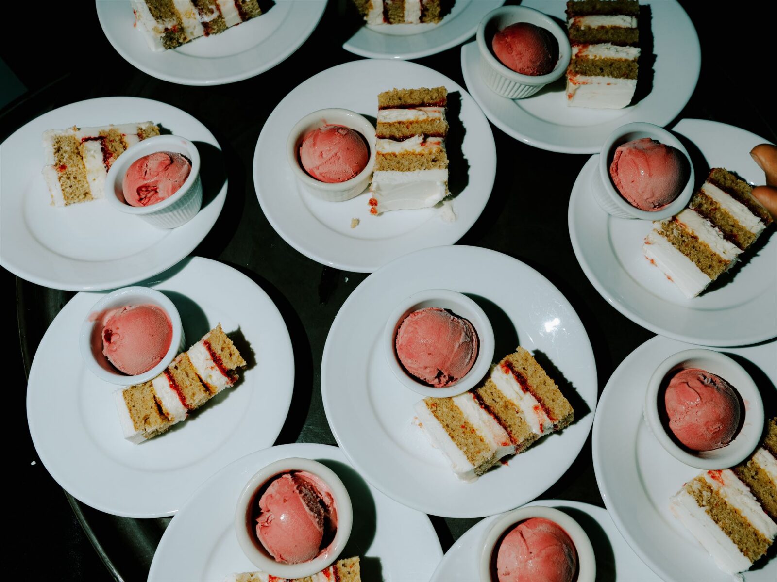 sliced wedding cake