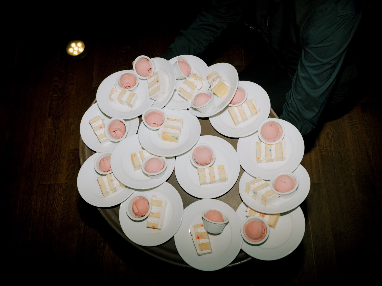 funfetti wedding cake slices
