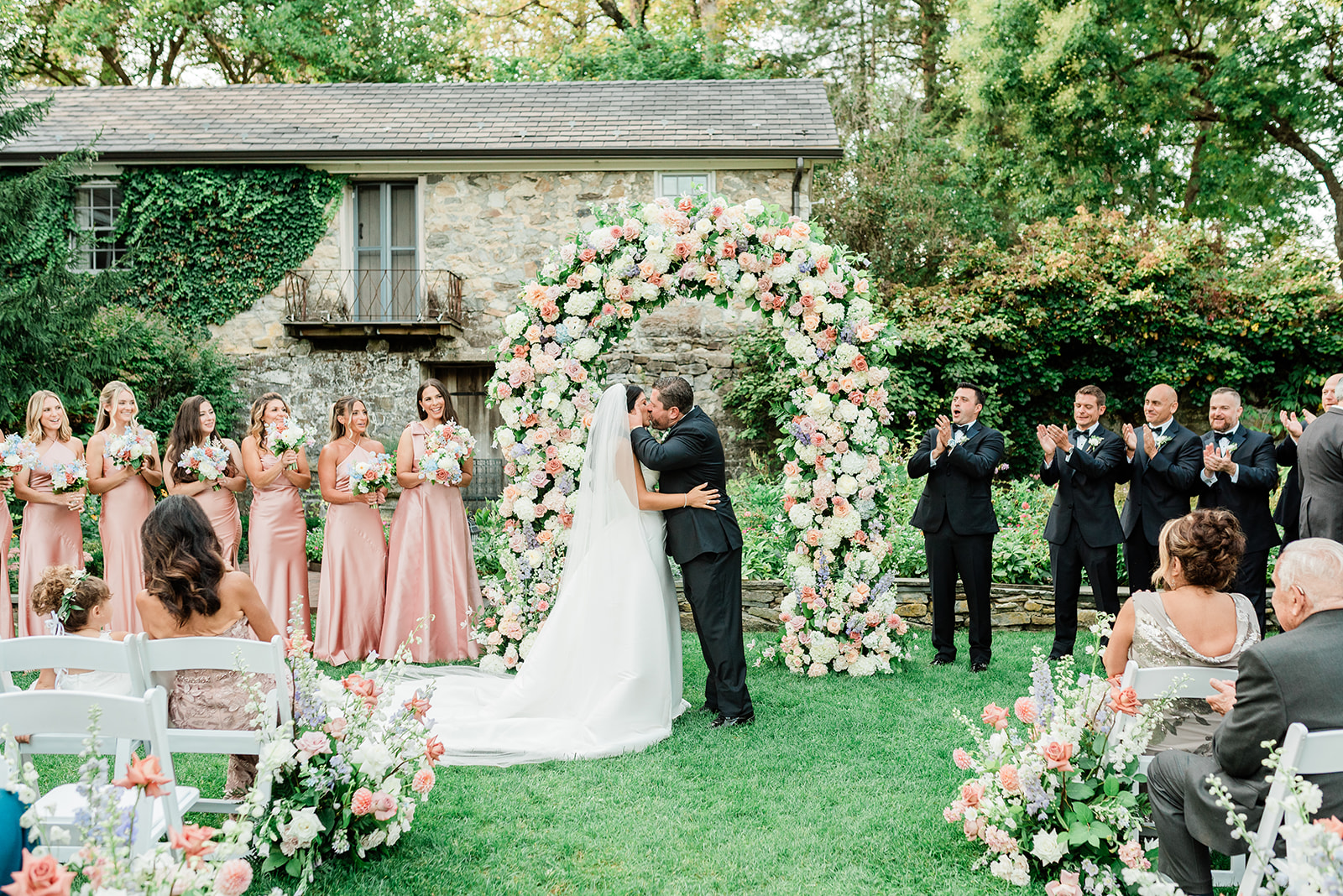 First Kiss as Newlyweds, Ceremony Garden