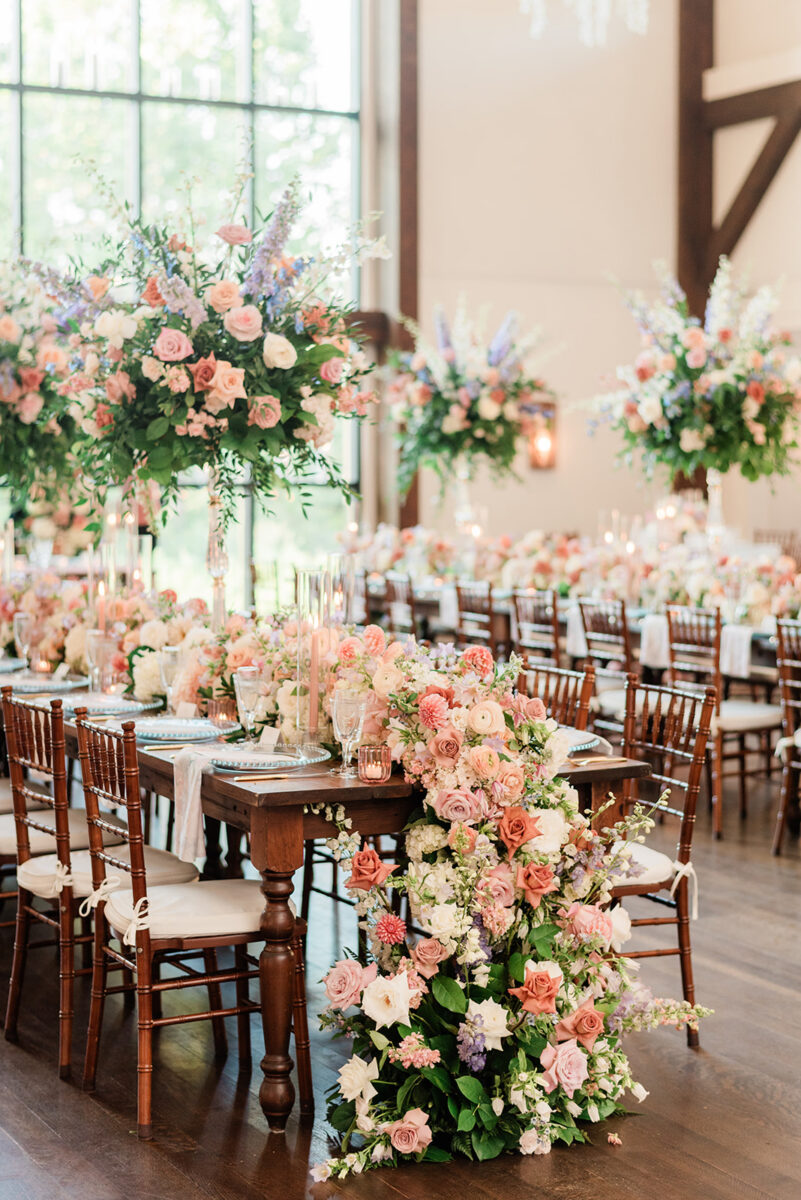 Luxury Wedding Reception Design Inspiration, Floral Runners